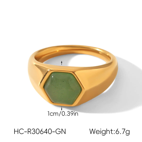 Wholesale Women's Geometric Stainless Steel Electroplated Ring Retro Jewelry