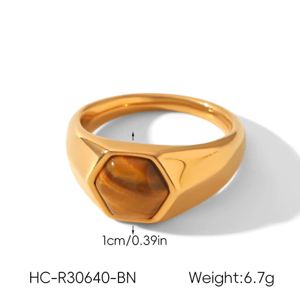 Wholesale Women's Geometric Stainless Steel Electroplated Ring Retro Jewelry
