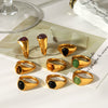 Wholesale Women's Geometric Stainless Steel Electroplated Ring Retro Jewelry