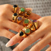 Wholesale Women's Geometric Stainless Steel Electroplated Ring Retro Jewelry