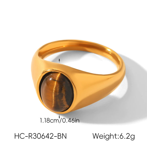 Wholesale Women's Geometric Stainless Steel Electroplated Ring Retro Jewelry