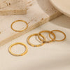 Wholesale Women's Geometric Stainless Steel Electroplated Ring