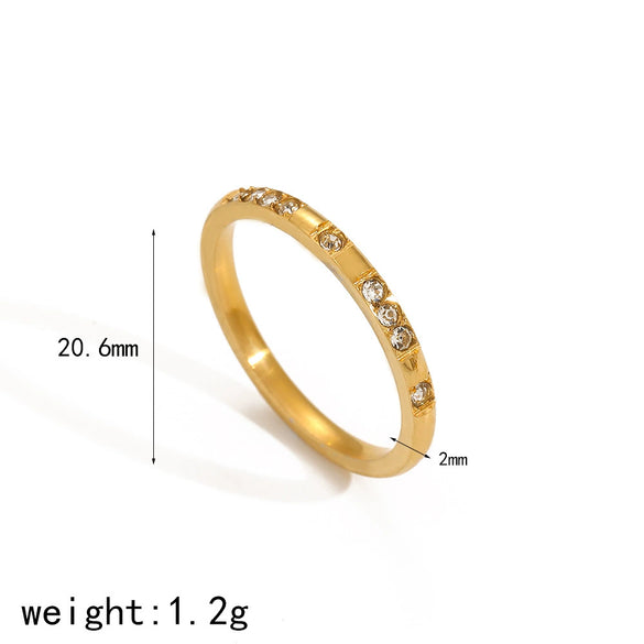 Wholesale Women's Geometric Stainless Steel Electroplated Ring