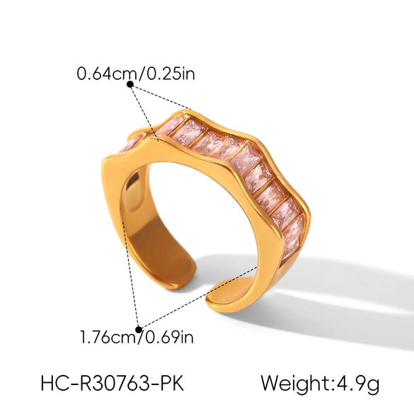 Wholesale Women's Geometric Stainless Steel Electroplated Rings Ins Style Accessories