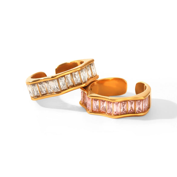Wholesale Women's Geometric Stainless Steel Electroplated Rings Ins Style Accessories
