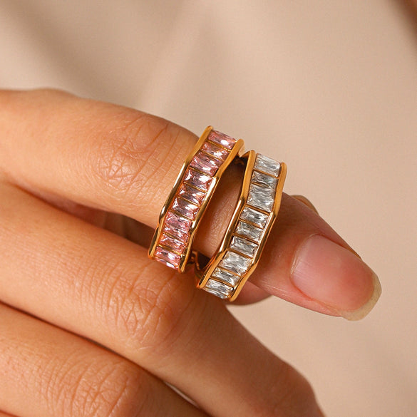 Wholesale Women's Geometric Stainless Steel Electroplated Rings Ins Style Accessories