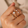 Wholesale Women's Geometric Stainless Steel Electroplated Rings Light Luxury Highend Jewelry Accessories