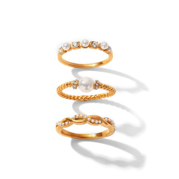 Wholesale Women's Geometric Stainless Steel Electroplated Rings Light Luxury Highend Jewelry Accessories