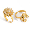 Wholesale Women's Geometric Stainless Steel Electroplated Rotatable Ring