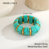 Wholesale Women's Geometric Stainless Steel Electroplated Smudged Irregular Retro Elastic Rope Bracelet Highend Jewelry