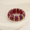 Wholesale Women's Geometric Stainless Steel Electroplated Smudged Irregular Retro Elastic Rope Bracelet Highend Jewelry