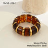 Wholesale Women's Geometric Stainless Steel Electroplated Smudged Irregular Retro Elastic Rope Bracelet Highend Jewelry