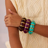Wholesale Women's Geometric Stainless Steel Electroplated Smudged Irregular Retro Elastic Rope Bracelet Highend Jewelry