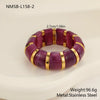 Wholesale Women's Geometric Stainless Steel Electroplated Smudged Irregular Retro Elastic Rope Bracelet Highend Jewelry