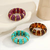 Wholesale Women's Geometric Stainless Steel Electroplated Smudged Irregular Retro Elastic Rope Bracelet Highend Jewelry