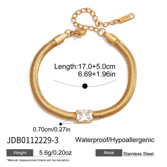 Wholesale Women's Geometric Stainless Steel Electroplated Snake Bone Chain Bracelet Jewelry