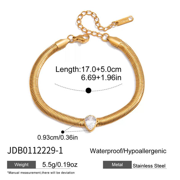 Wholesale Women's Geometric Stainless Steel Electroplated Snake Bone Chain Bracelet Jewelry