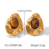 Wholesale Women's Geometric Stainless Steel Electroplated Stud Earrings Vintage Luxury Jewelry