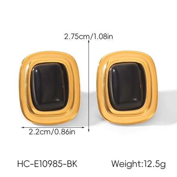 Wholesale Women's Geometric Stainless Steel Electroplated Stud Earrings Vintage Luxury Jewelry