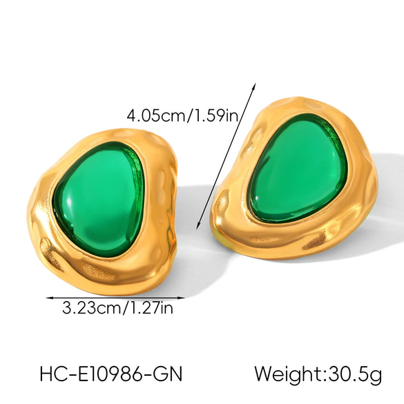 Wholesale Women's Geometric Stainless Steel Electroplated Stud Earrings Vintage Luxury Jewelry