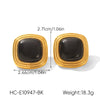 Wholesale Women's Geometric Stainless Steel Electroplated Stud Earrings Vintage Luxury Jewelry