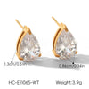 Wholesale Women's Geometric Stainless Steel Electroplated Stud Earrings