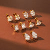 Wholesale Women's Geometric Stainless Steel Electroplated Stud Earrings