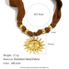 Wholesale Women's Geometric Stainless Steel Electroplated Sun Emoji Pendant Necklace