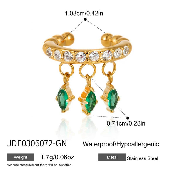 Wholesale Women's Geometric Stainless Steel Electroplated Tassel Ear Clips Earrings