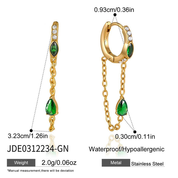 Wholesale Women's Geometric Stainless Steel Electroplated Tassel Ear Clips Earrings