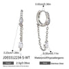 Wholesale Women's Geometric Stainless Steel Electroplated Tassel Ear Clips Earrings