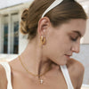 Wholesale Women's Geometric Stainless Steel Electroplated Tassel Earrings