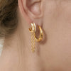 Wholesale Women's Geometric Stainless Steel Electroplated Tassel Earrings