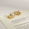 Wholesale Women's Geometric Stainless Steel Electroplated Three Layer Hollow High Level Ear Clip Earrings