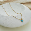 Wholesale Women's Geometric Stainless Steel Electroplated Water Drop Cat's Eye Stone Pendant Necklace