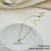 Wholesale Women's Geometric Stainless Steel Electroplated Water Drop Cat's Eye Stone Pendant Necklace