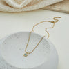 Wholesale Women's Geometric Stainless Steel Electroplated Water Drop Cat's Eye Stone Pendant Necklace