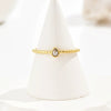 Wholesale Women's Geometric Stainless Steel Electroplated Water Drops Zircon Ring