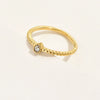 Wholesale Women's Geometric Stainless Steel Electroplated Water Drops Zircon Ring