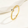 Wholesale Women's Geometric Stainless Steel Electroplated Water Drops Zircon Ring