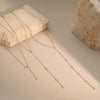 Wholesale Women's Geometric Stainless Steel Electroplated Yshaped Diamondencrusted Necklace With Starry Tassel