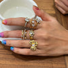 Wholesale Women's Geometric Stainless Steel Electroplated Zircon Ring Trendy Hand Jewelry