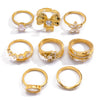 Wholesale Women's Geometric Stainless Steel Electroplated Zircon Ring Trendy Hand Jewelry