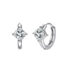 Wholesale Women's Geometric Stainless Steel Electroplated Zirconinlaid Earrings Hoops Fashion Ear Accessories
