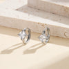 Wholesale Women's Geometric Stainless Steel Electroplated Zirconinlaid Earrings Hoops Fashion Ear Accessories