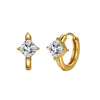 Wholesale Women's Geometric Stainless Steel Electroplated Zirconinlaid Earrings Hoops Fashion Ear Accessories