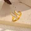Wholesale Women's Geometric Stainless Steel Enamel Open Ring With Polished Electroplating