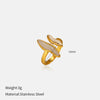 Wholesale Women's Geometric Stainless Steel Enamel Open Ring With Polished Electroplating