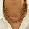 Wholesale Women's Geometric Stainless Steel Figaro Chain Necklace And Bracelet With Electroplating Light Luxury Style