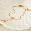 Wholesale Women's Geometric Stainless Steel Flower Ring Bracelet 18K Gold Plated Hand Jewelry